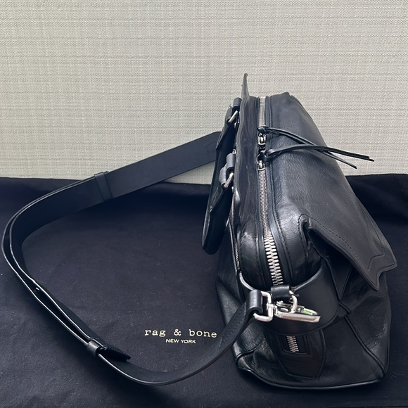 Rag & Bone Pilot Leather Satchel Bag, some wear but good shape - Picture 8 of 15